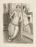 Henri Matisse, Odalisque à la culotte rayée, reflétée dans la glace, 1923, Lithograph on thin Japan paper