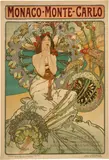 Alfons Maria Mucha, Monaco Monte-Carlo, 1897, Colour lithograph laid down on fine canvas fabric