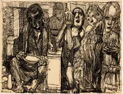 Louis Soutter, Au matin, 1930-1937, Indian ink on ribbed paper