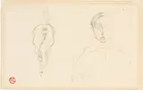 Henri de Toulouse-Lautrec, Homme de face et cheval vu de derrière (recto) - Homme et cheval (verso)