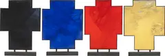 Robert Longo, Untitled, Crosses (Blue, Black, Red and Gold), 1993, Acrylic on canvas in metal frame