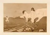 Edvard Munch, Badende Frauen - Women Bathing, 1895, Drypoint and burnisher on sturdy yellowish wove paper
