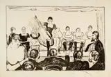 Edvard Munch, Tingeltangel - Tingletangle, 1895, Chalk lithograph on heavy greyish wove paper