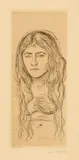 Edvard Munch, Weib mit langem Haar - Woman with Long Hair, 1896, Etching on sturdy yellowish-beige wove paper