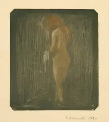 Stehender weiblicher Akt - Standing Nude by Edvard Munch, 1896, Mezzotint and drypoint on Arches laid paper, offered Sep 2025