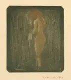 Edvard Munch, Stehender weiblicher Akt - Standing Nude, 1896, Mezzotint and drypoint on Arches laid paper