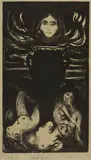 Edvard Munch, Die Urne - The Urn, 1896, Lithograph on thin blue-grey wove paper