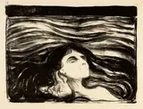 Edvard Munch, Meer der Liebe - On the Waves of Love, 1896, Lithograph on Japan laid paper