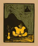 Edvard Munch, Die dicke Dirne - The Fat Whore, 1899, Colour woodcut on brownish, ribbed paper