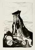 Edvard Munch, Trauermarsch - Funeral March, 1897, Lithograph on china paper