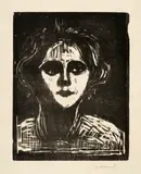 Edvard Munch, Frauenkopf - Woman's Head, 1899, Woodcut on Japan laid paper