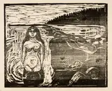 Edvard Munch, Badendes Weib - Woman Bathing, 1899, Woodcut on wove paper