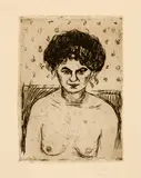 Edvard Munch, Bordellmädchen - Prostitute, 1904, Etching on heavy copperplate paper