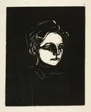Edvard Munch, Frauenkopf - Head of a Woman, 1905, Woodcut on thin Japan laid paper