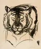 Edvard Munch, Tigerkopf I - Tiger's Head I, 1908-1909, Lithograph on wove paper