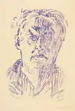 Edvard Munch, Selbstbildnis - Self-Portrait, Circa 1908, Colour hectograph on wove paper