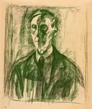 Edvard Munch, Professor Kristian Schreiner, 1928, Colour lithograph on thin, cream-coloured wove paper
