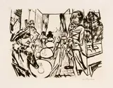 Max Beckmann, Weihnachten 1919, 1919, Drypoint on JW Zanders wove paper with watermark