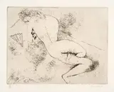 Marc Chagall, Nu à l'éventail - Akt mit Fächer, 1924, Etching and drypoint on wove paper
