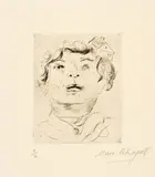 Marc Chagall, Autoportrait à la maison - Selbstportrait, Circa 1926, Etching on laid paper