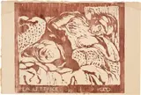 Giovanni Giacometti, La lettrice, Circa 1916-1918, Woodcut, printed in brown