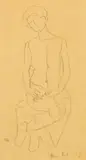 Ferdinand Hodler, Studie zu "Heilige Stunde", 1906-1911, Pencil on translucent paper