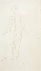 Ferdinand Hodler, Studie zu "Blick ins Unendliche", 1914, Pencil on wove paper with watermark "P M FABRIANO"