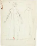 Ferdinand Hodler, Studie zu "Blick ins Unendliche", 1913, Pencil on wove paper, one figure squared