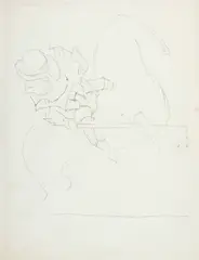 Ferdinand Hodler, Studie zu "Die Schlacht bei Murten, Burgundischer Ritter", 1917, Pencil on wove paper with watermark "P M FABRIANO"