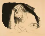 Käthe Kollwitz, Heimarbeit, before April 1925, Chalk and brush lithograph on firm beige wove paper