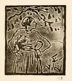 Camille Pissarro, Paysanne sous un arbre, Etching on wove paper