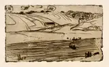 Armand Seguin, La pêche, 1893, Etching on cream Arches laid paper, with watermark