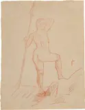 Félix Vallotton, Femme nue avec une lance sur un rocher