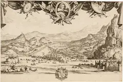 Combat d'Avigliano - Combat de Veillante - Maréchal d'Effiat by Jacques Callot, 1630, Etching on laid paper with watermark "Collier de la Croix de Malte" (similar to Lieure watermark 61), offered Sep 2025