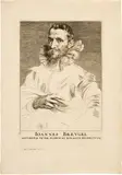 Anton van Dyck, Ioannes Breugel, Maler in Antwerp, Circa 1630, Etching on laid paper with watermark "Lilie im Kreis"