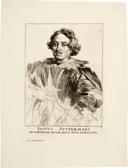 Anton van Dyck, Justus Suttermans, Circa 1630-1633, Etching on paper with watermark "Strassburger Lilienwappen"