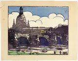 Ernst Ludwig Kirchner, Augustusbrücke mit Frauenkirche, Dresden