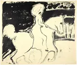 Ernst Ludwig Kirchner, Herrenreiterin im Zirkus, 1909, Lithograph on smooth wove paper (stone E)
