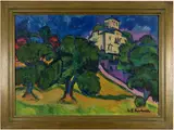Ernst Ludwig Kirchner, Villa im Park (Villa bei der Waldschlösschenbrauerei in Dresden) (recto) - Lehmgrube bei Dresden (verso), 1911, Oil on canvas