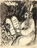 Marc Chagall, Moïse, 1976-1977, Ink on firm paper