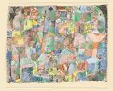 Paul Klee, Der Traum, 1918 -  Werknummer 1918.121, Aquarell auf grobem Papierleinen über Grundierung in Gips und Feder in Tusche
