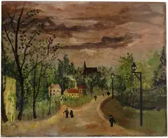 Henri Rousseau, Paysage à Malakoff, ciel couvert, Probably after 1890, Oil on cardboard