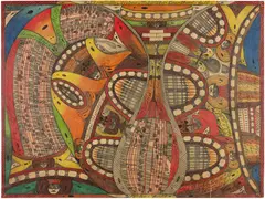 Adolf Wölfli, Skt. Adolf II. Todes=Fall, 1922, Colour pencil on wove paper