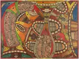 Adolf Wölfli, Skt. Adolf II. Todes=Fall, 1922, Colour pencil on wove paper