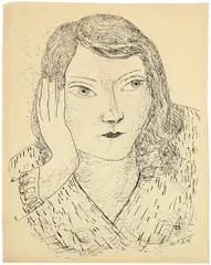 Lydia by Max Beckmann, 1945, Pen and ink drawing mounted on paper, offered Sep 2024