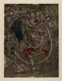 Le miroir by Marc Chagall, 1965, Monotype in colours on firm Japan with wide border, offered Sep 2024