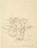 Alberto Giacometti, Verres, 1962, Drawing in pencil and black pencil on firm wove paper