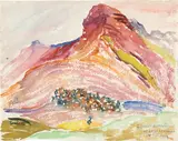 Militärmanöver auf dem Pass Lunghin, 14. September 1909 by Giovanni Giacometti, 1909, Watercolour over pencil sketch on firm watercolour paper, offered Sep 2024