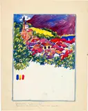 Giovanni Giacometti, 9 Original-Entwürfe zu Illustrationen "Vacances d'Artistes"