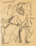 Ernst Ludwig Kirchner, Holzfäller beim Holzspalten